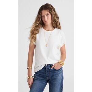 Madewell | NWT Dakota Perfect Crewneck Tee White Short Sleeve | Sz M